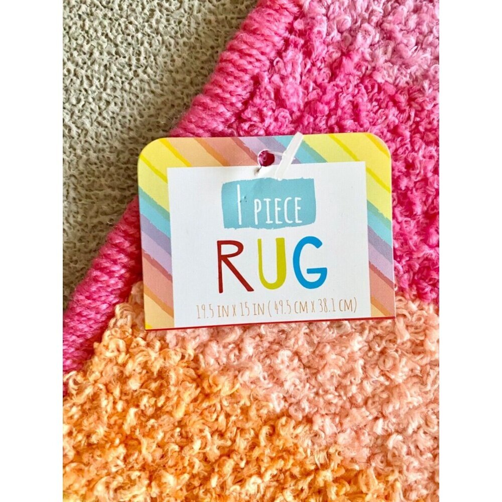 New Kids Stripes & Bird Rectangular Rug w/ No Slip Rubber Backing 19.5” x 15” - Picture 3 of 4